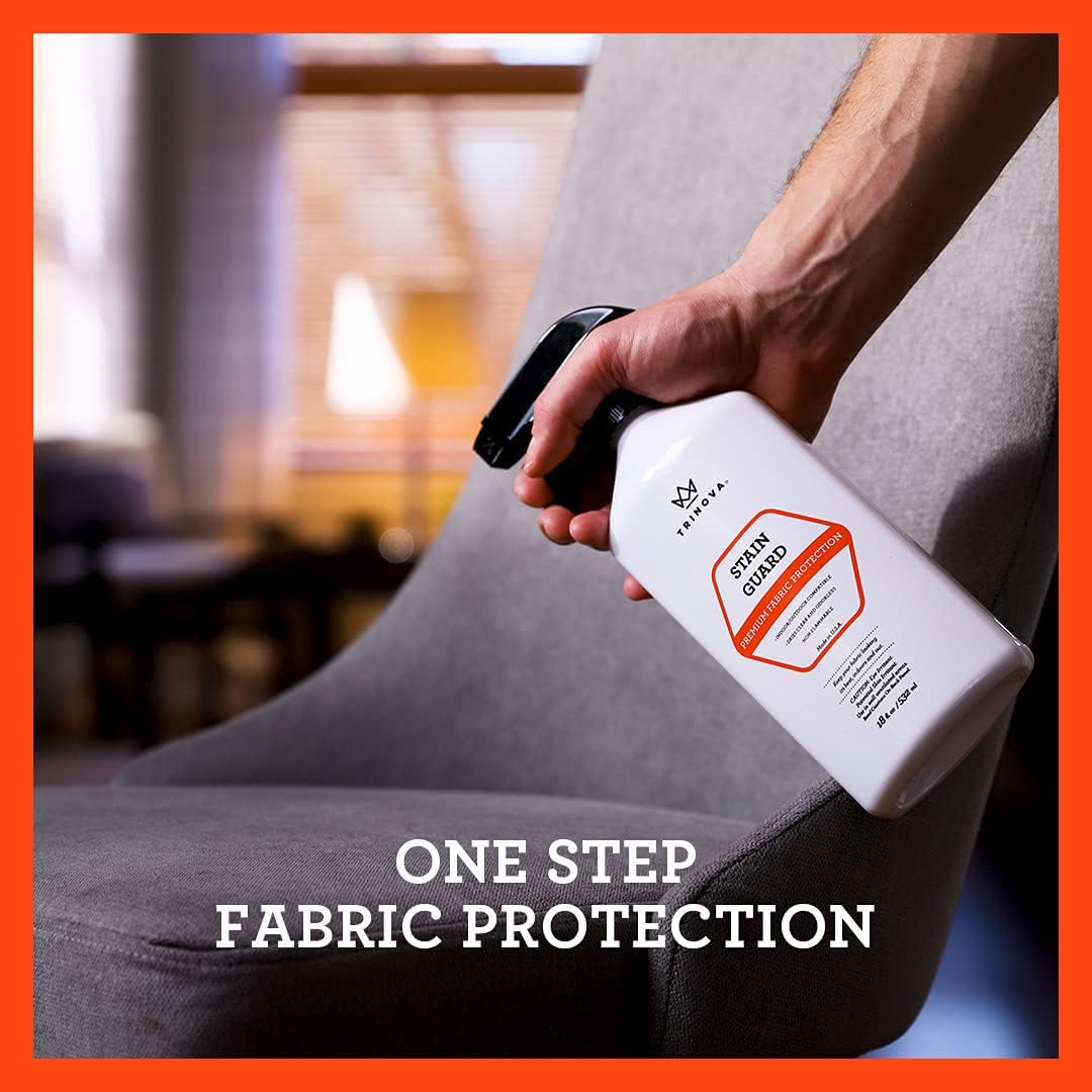 TriNova Non-Aerosol Stain Guard Fabric Protection Spray | Upholstery, Carpet, Rugs | 18 fl oz