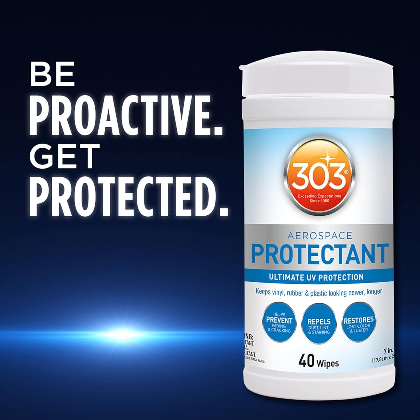 303 Products Aerospace Protectant Wipes – UV Protection – Repels Dust, Dirt, & Staining – Smooth Matte Finish – Restores Like-New Appearance – 40 Count