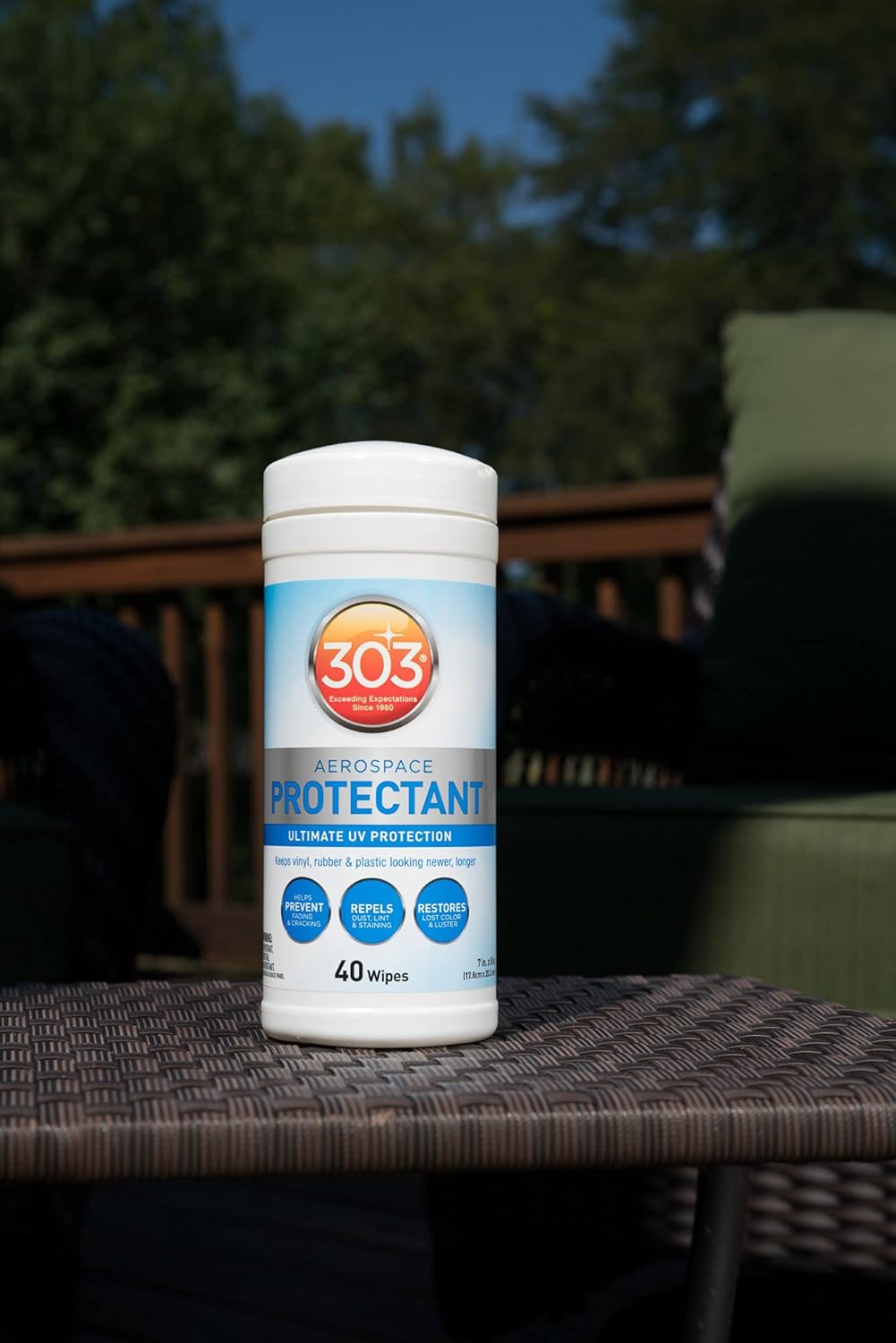 303 Products Aerospace Protectant Wipes – UV Protection – Repels Dust, Dirt, & Staining – Smooth Matte Finish – Restores Like-New Appearance – 40 Count