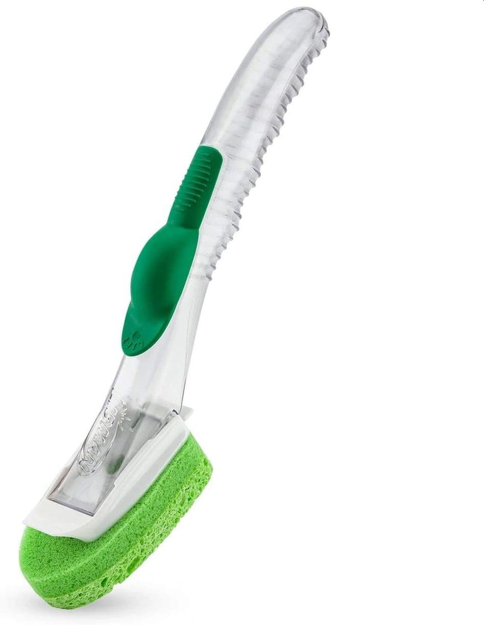 Libman 1 Dish Wand and 6 Dishwand Refill Replacement 2 Packs Soap Dispenser Dish Sponge 12 Pack Refills Nonscratch Dishwand Holder Handle Dishwashing Scratch Free