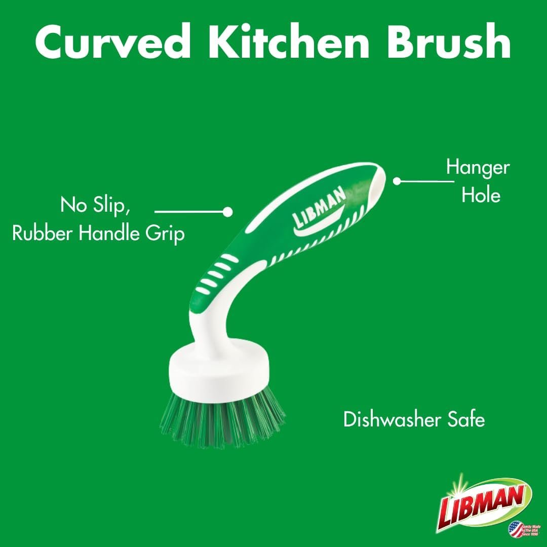 Libman Scrub Brush Kit | for Grout, Tile, Bathroom, Carpet, Kitchen, and Household Messes | Strong Fibers for Tough Cleaning