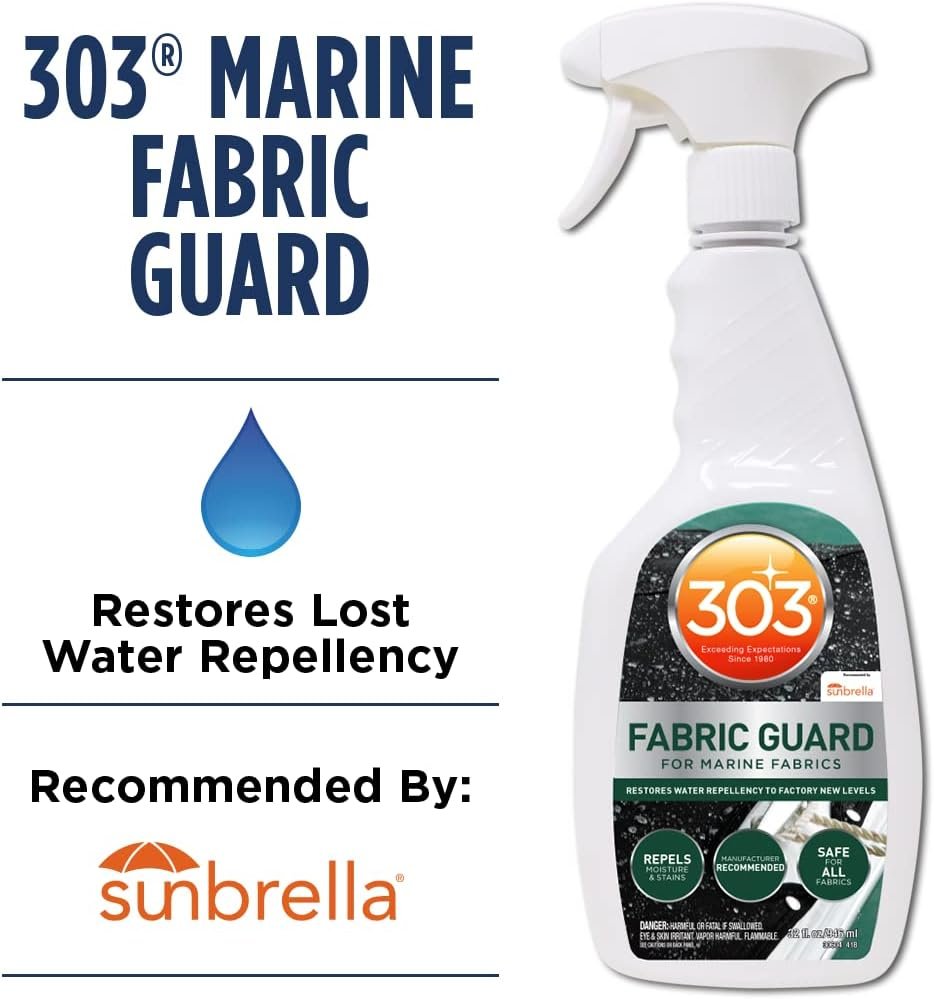 303 Marine Fabric Guard - For Marine Fabrics - Restores Lost Water Repellency To Factory New Levels - Repels Moisture And Stains, 32 fl. oz. (30604CSR-6PK)