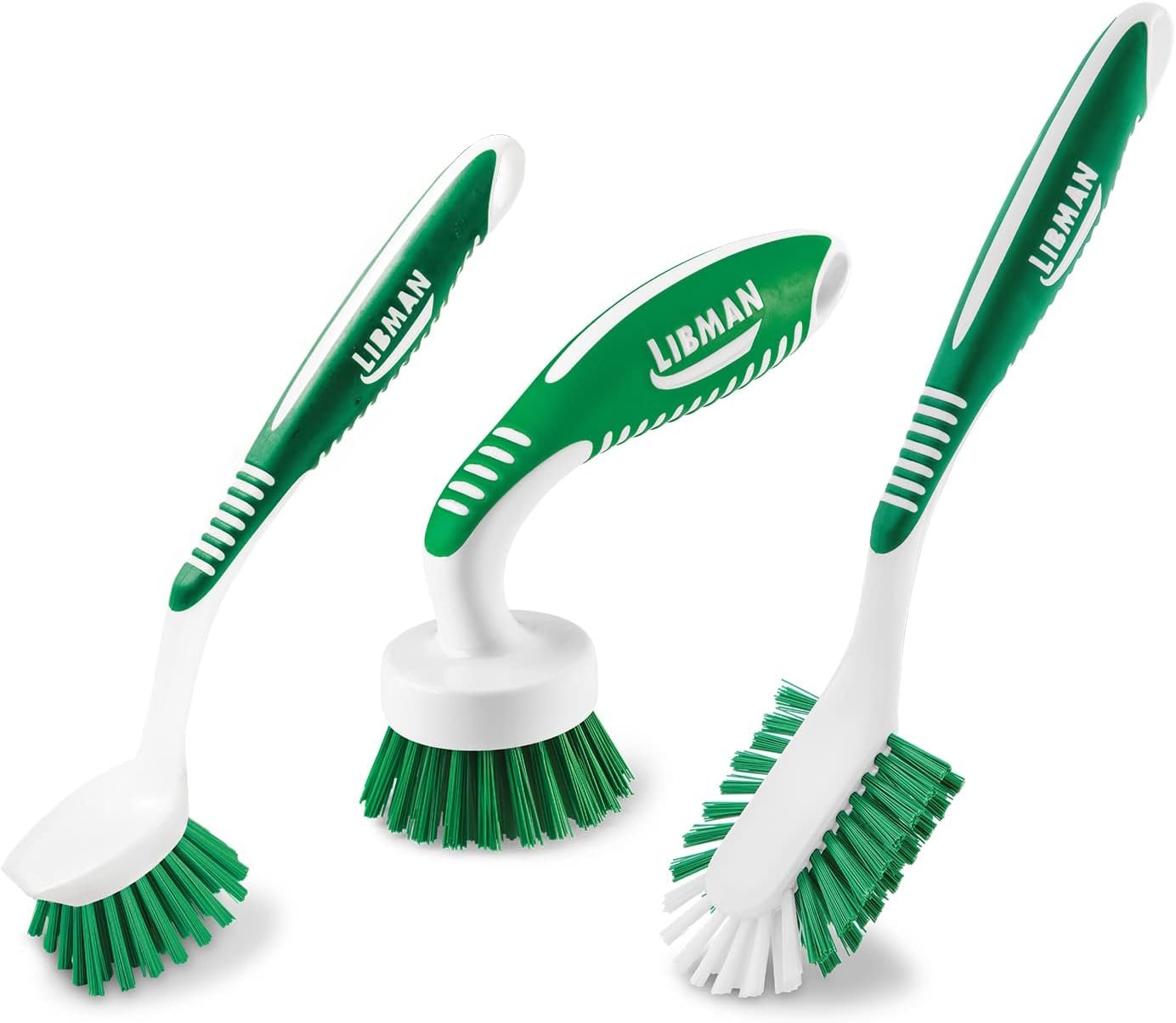 Libman Scrub Brush Kit | for Grout, Tile, Bathroom, Carpet, Kitchen, and Household Messes | Strong Fibers for Tough Cleaning