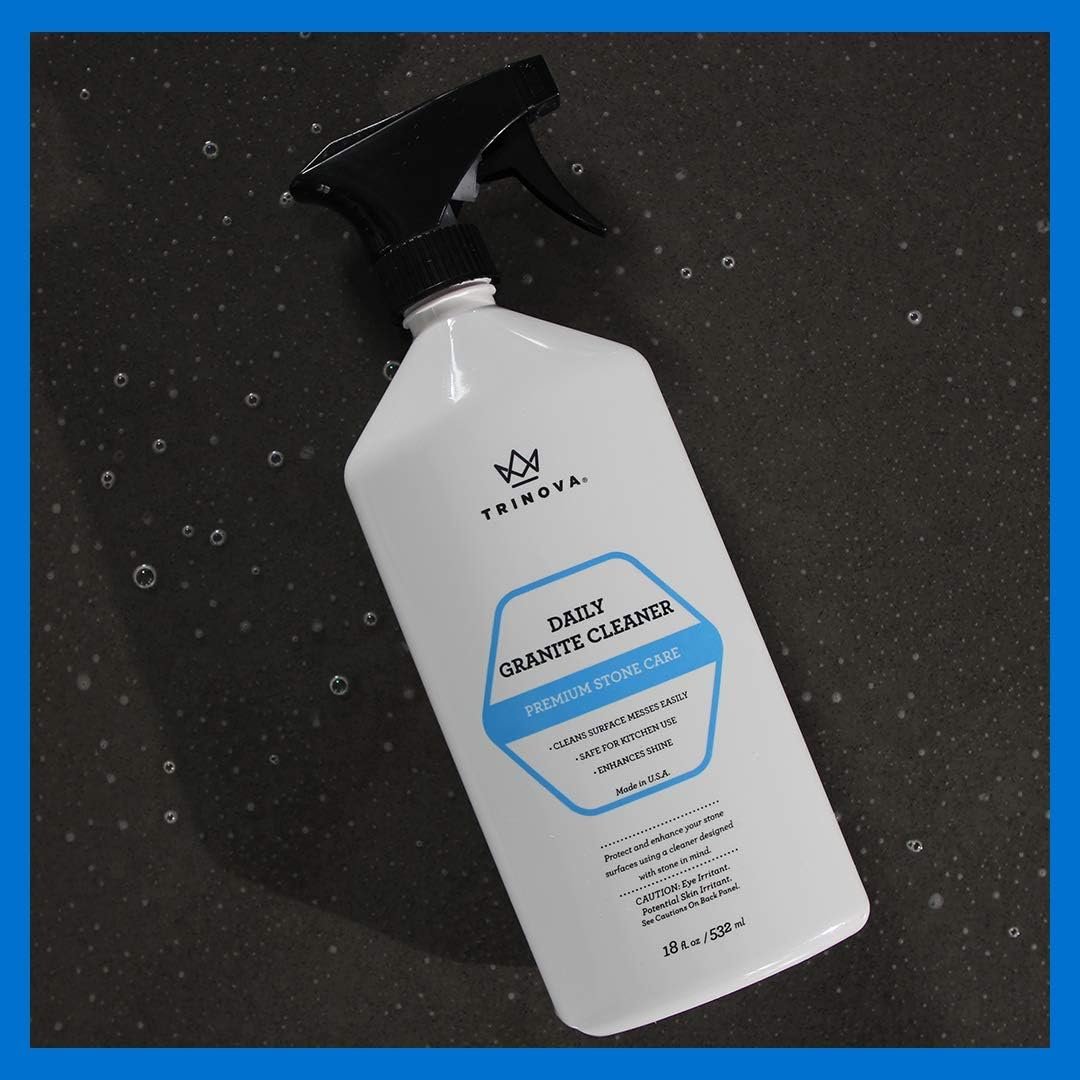 TriNova Granite Cleaner & Polish Gallon Refill for Daily Use - Made in USA, Enhances Shine, Streak-less - for Counter-tops, Marble, Stone, Bathroom Tile Kitchen, & Islands