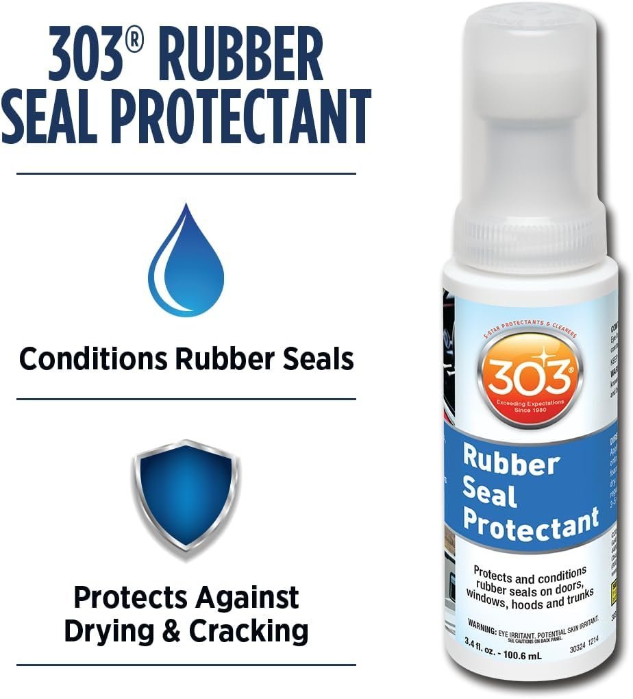 303 Rubber Seal Protectant - Protects And Conditions Rubber Seals On Doors, Windows, Hoods, And Trunks - Rejuvenates Color On Old Seals, 3.4 oz