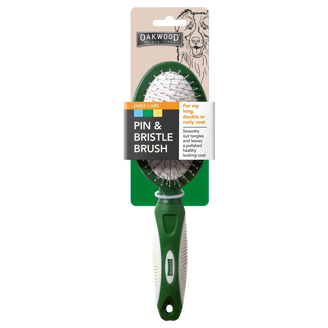 Oakwood Detangling Slicker Brush W/Pin & Bristle Brush