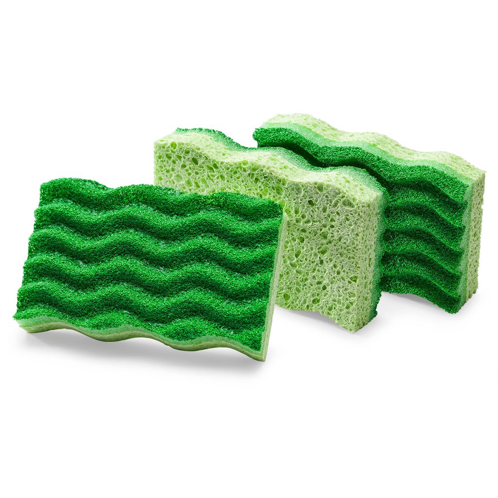 Libman All-Purpose Non-Scratch Easy Rinse Sponges | 3-Count (Pack of 2)