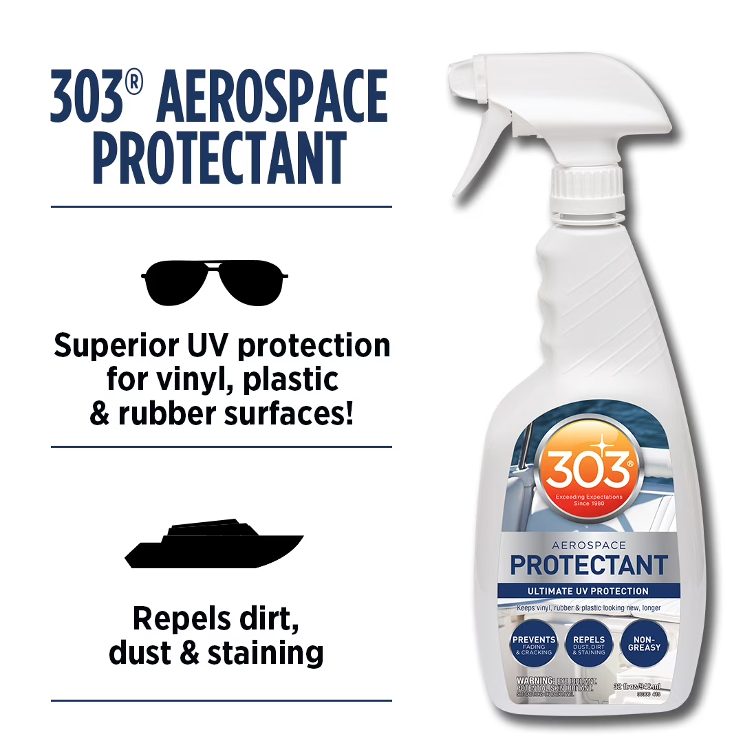 303 Marine Aerospace Protectant Spray – UV Protection, Repels Dust & Dirt, Restores Matte Finish, Ideal for Boats & Patio Cleaning, 32oz