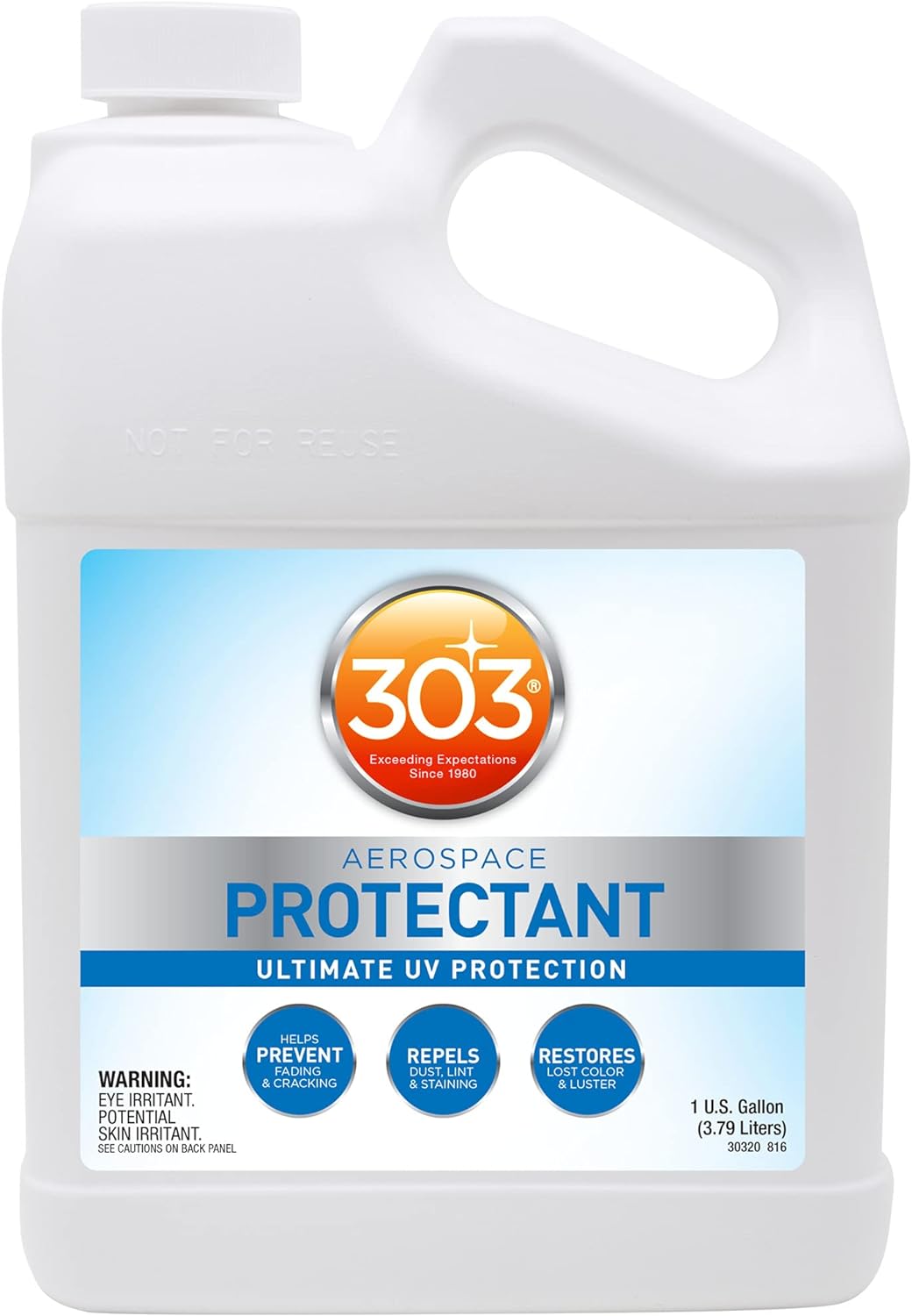 303 Products Aerospace Protectant – UV Protection – Repels Dust, Dirt, & Staining – Smooth Matte Finish – Restores Like-New Appearance – 128 Fl. Oz.