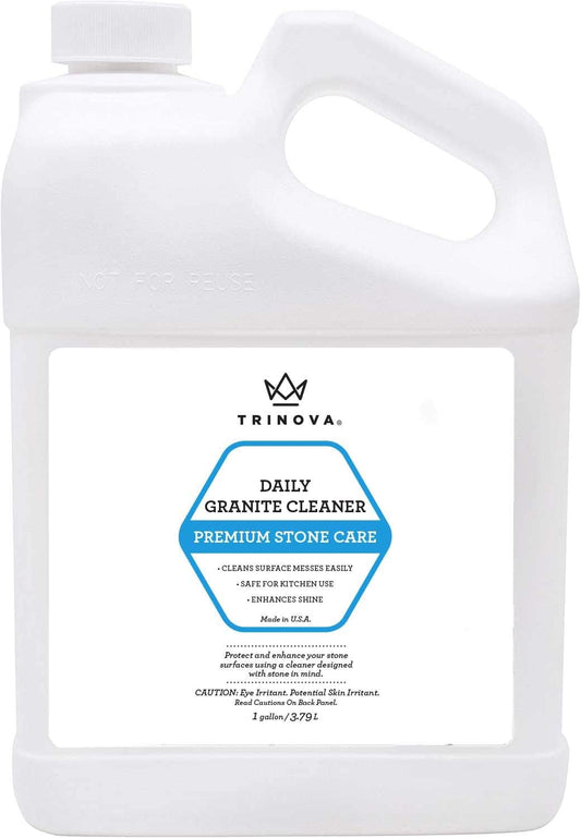 TriNova Granite Cleaner & Polish Gallon Refill for Daily Use - Made in USA, Enhances Shine, Streak-less - for Counter-tops, Marble, Stone, Bathroom Tile Kitchen, & Islands