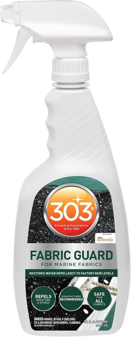 303 Products Marine Fabric Guard - Restores Water and Stain Repellency To Factory New Levels, Simple and Easy To Use, Manufacturer Recommended, Safe For All Fabrics, 32oz