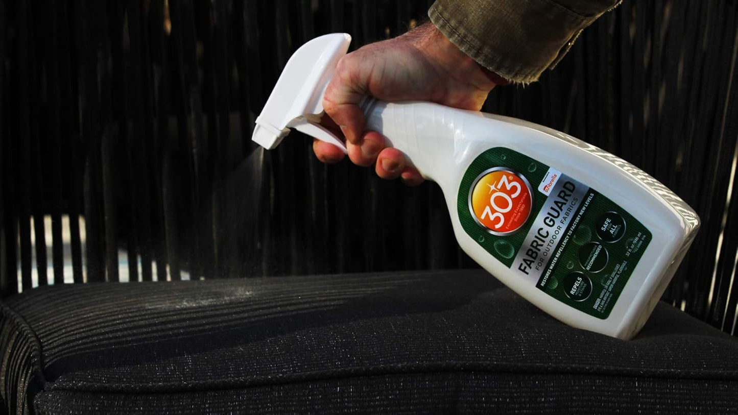 303 Products Fabric Guard - For Outdoor Fabrics - Restores Water Repellency To Factory New Levels - Repels Moisture And Stains - Manufacturer Recommended - Safe For All Fabrics, 128 fl. oz.