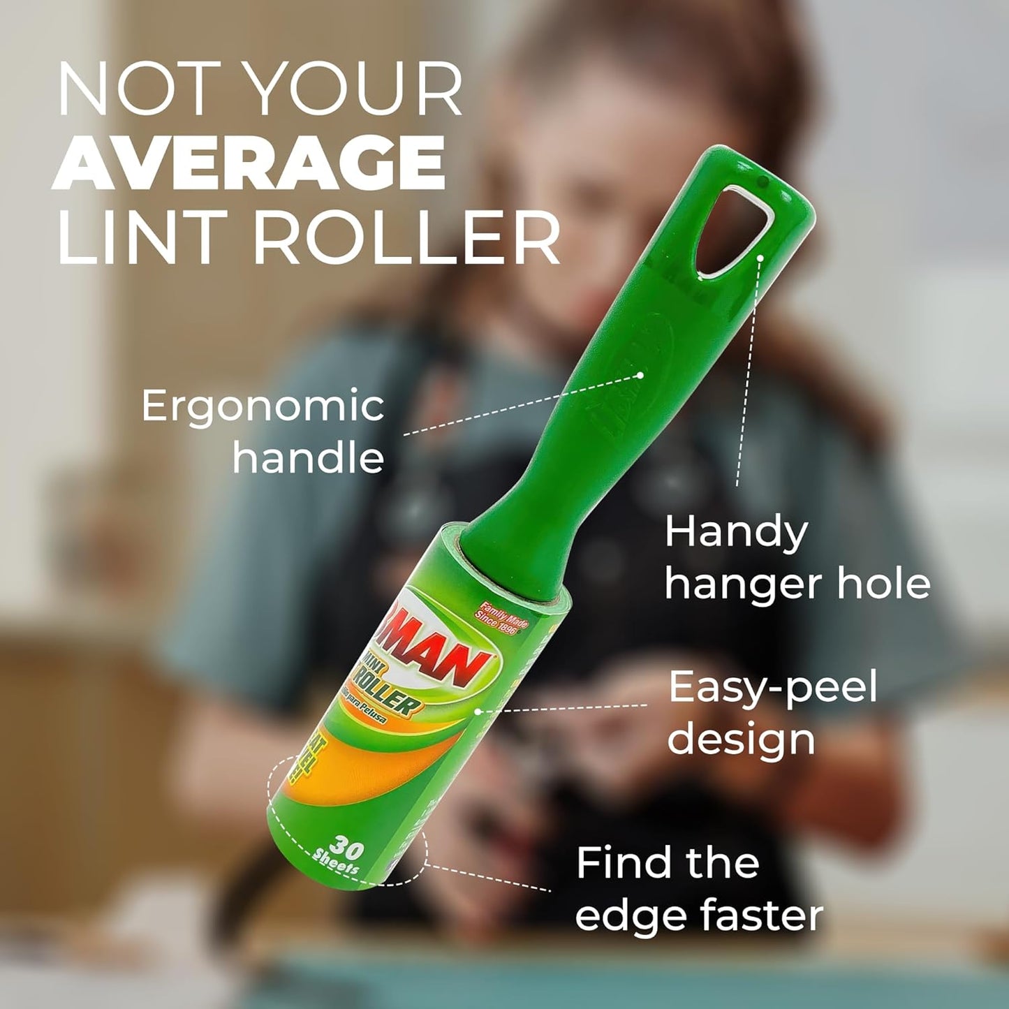Libman Mini Lint Roller Set -Travel Sticky Lint Removing Tool for Pet Hair, Dust, Small Crumbs - 6.5" Portable Lint Rollers- 6 Pack (180 Sheets)