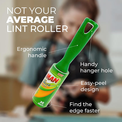 Libman Mini Lint Roller Set -Travel Sticky Lint Removing Tool for Pet Hair, Dust, Small Crumbs - 6.5" Portable Lint Rollers- 6 Pack (180 Sheets)