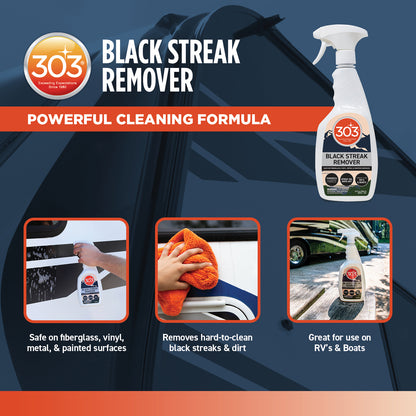 303 Products Black Streak Remover - Removes Black Streaks and Dirt, Provides A Clean, Streak-Free Finish on RVs, Campers, Pop-Ups, Motorhomes & Boats