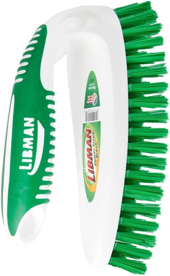 Myriad Bundles Libman Premium Reusable Latex Gloves (Two Pairs) - With Grout, Power, and Long Handled Scrub Brushes