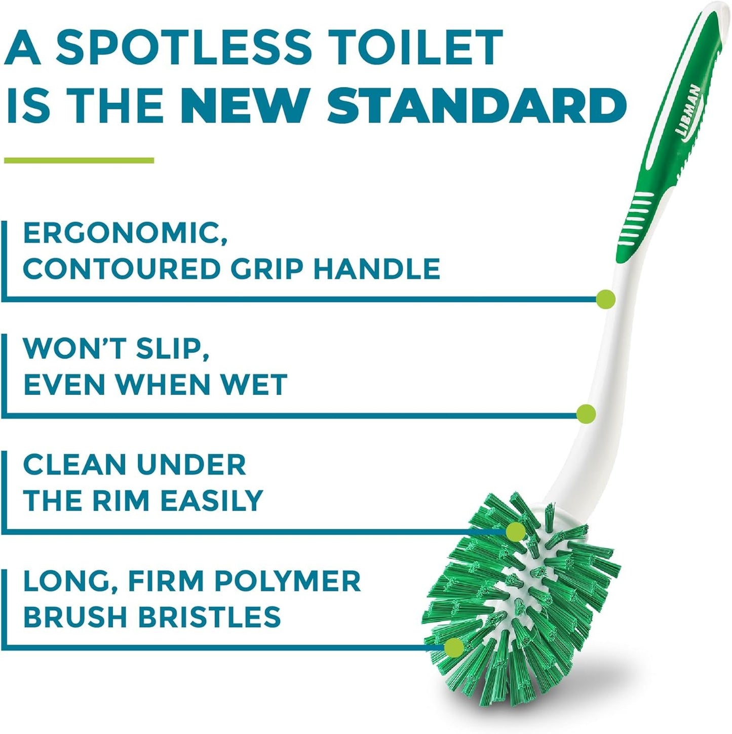 Libman Reusable Protective Latex Gloves with Angled Toilet Cleaner Bowl Scrubber & Long Handled Bathroom Scrub