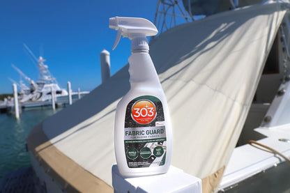 303 Products Marine Fabric Guard - Restores Water and Stain Repellency To Factory New Levels, Simple and Easy To Use, Manufacturer Recommended, Safe For All Fabrics, 32oz (30604CSR) Packaging May Vary