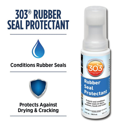 303 Products Rubber Seal Protectant – Windows, Hoods, Trunks, Rejuvenates Color & Flexibility of Old & Dry Seals, Weatherproofing & UV Protection, 3.4 fl.oz (Pack of 3)