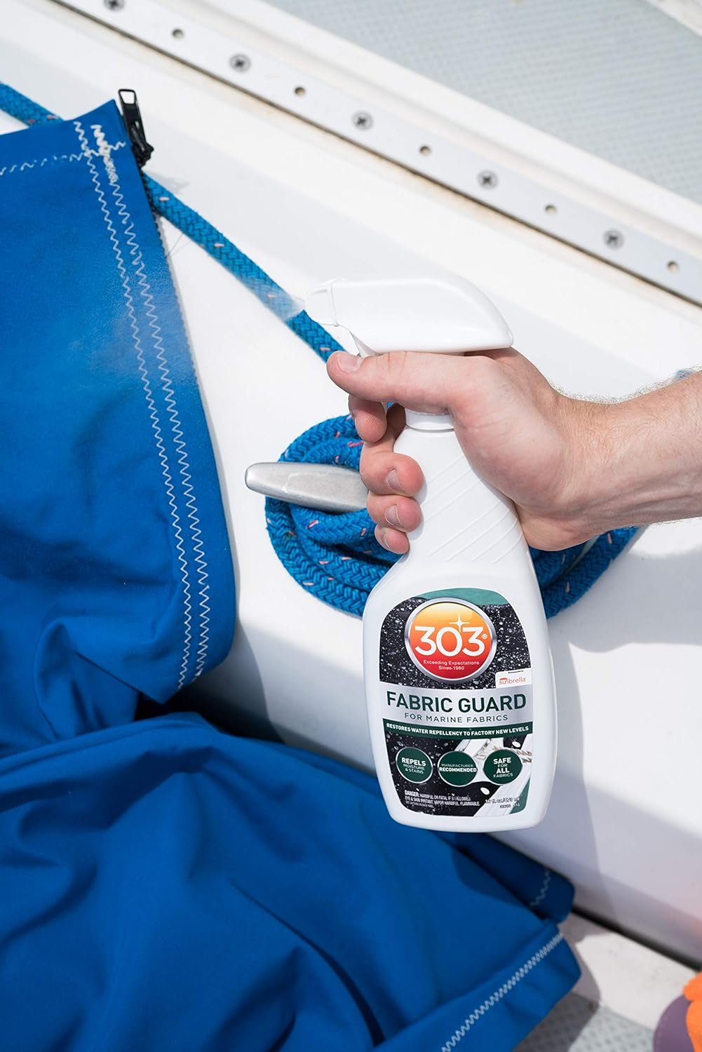 303 Marine Fabric Guard - For Marine Fabrics - Restores Lost Water Repellency To Factory New Levels - Repels Moisture And Stains, 16 fl. oz. (30616CSR-6PK)
