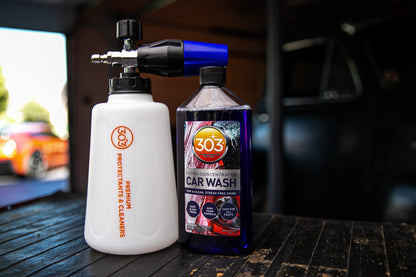303 Products Foam Cannon for Pressure Washer, Heavy Duty Foam Gun with Anti-Corrosive Stainless-Steel Fitting & Adjustable Foam Spray for Car Wash & Detailing, 2L Reservoir (39030)
