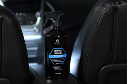 TriNova Leather Cleaner for Couch, Car Interior, Bags, Jackets, Saddles. Safe for use in Home or Car, Microfiber Included