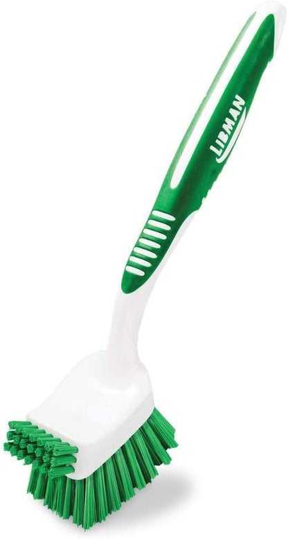 Libman Dish Wand & Curved Kitchen Brush Bundle - Dishwashing Cleaner Scrubber & Non Scratch Dishwand Scrub Sponge with Scouring Sponges Refills - All Purpose Household Cleaning Supplies