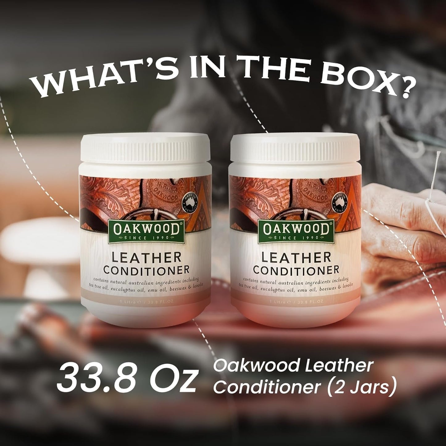 Oakwood Leather Conditioner - Natural Leather Care Dressing for Furniture, Jackets, Sports Gear, Saddles, Tack & Riding Boots - Leather Conditioning Protector & Repair Cream (2 Pack)