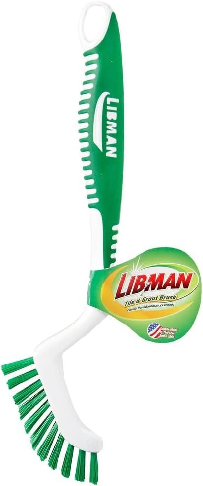 Myriad Bundles Libman Premium Reusable Latex Gloves (Two Pairs) - With Grout, Power, and Long Handled Scrub Brushes