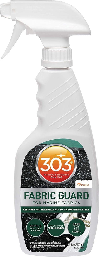 303 Marine Fabric Guard - For Marine Fabrics - Restores Lost Water Repellency To Factory New Levels - Repels Moisture And Stains, 16 fl. oz. (30616CSR-6PK)