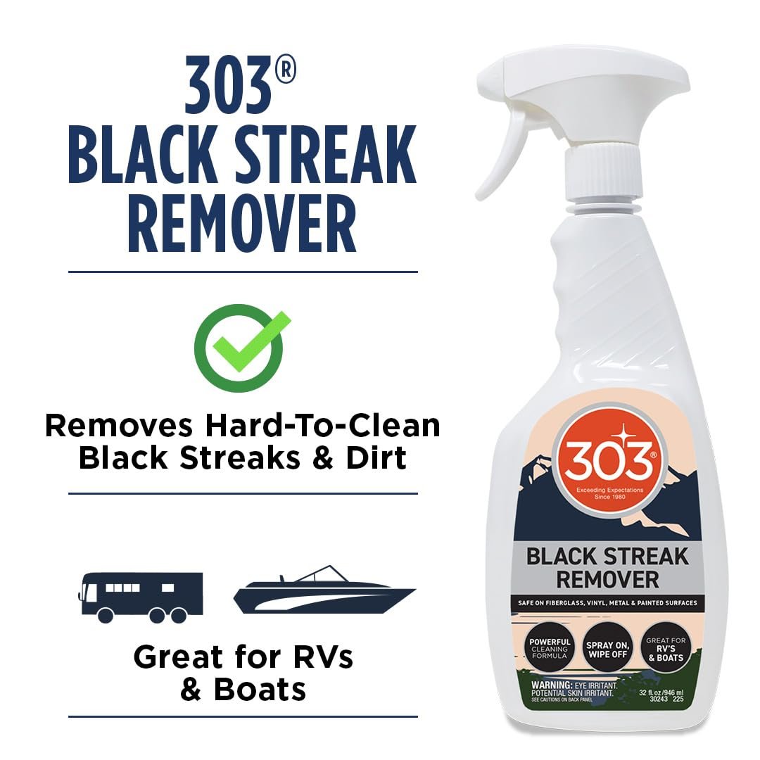 303 Products Black Streak Remover - Removes Black Streaks and Dirt, Provides A Clean, Streak-Free Finish on RVs, Campers, Pop-Ups, Motorhomes & Boats