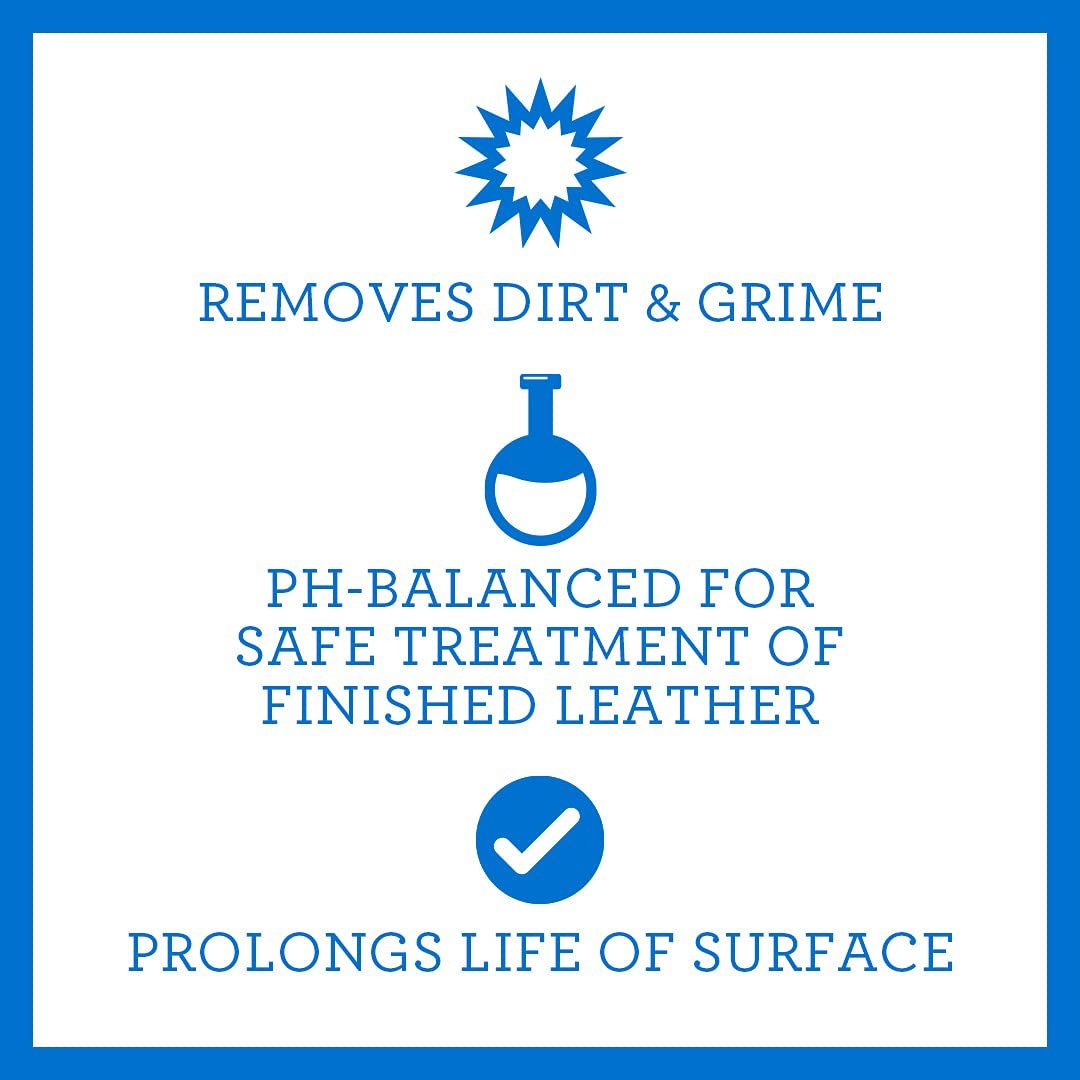 TriNova Leather Cleaner for Couch, Car Interior, Bags, Jackets, Saddles. Safe for use in Home or Car, Microfiber Included