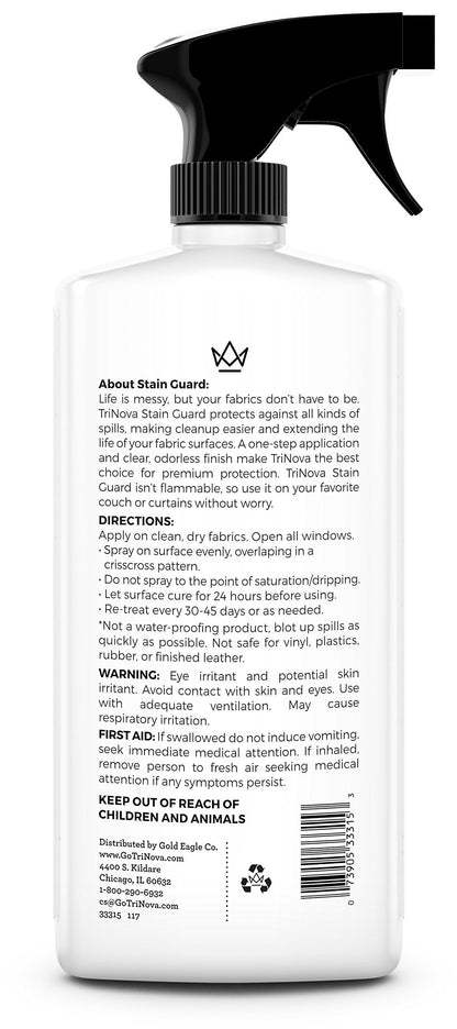TriNova Non-Aerosol Stain Guard - Fabric Protection Spray for Upholstery, Carpet, Rugs and More to protect from liquid stains