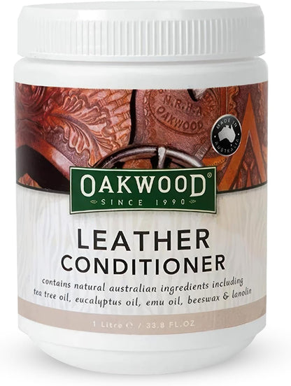 Oakwood Leather Conditioner - Natural Leather Care Dressing for Furniture, Jackets, Sports Gear, Saddles, Tack & Riding Boots - Leather Conditioning Protector & Repair Cream (2 Pack)
