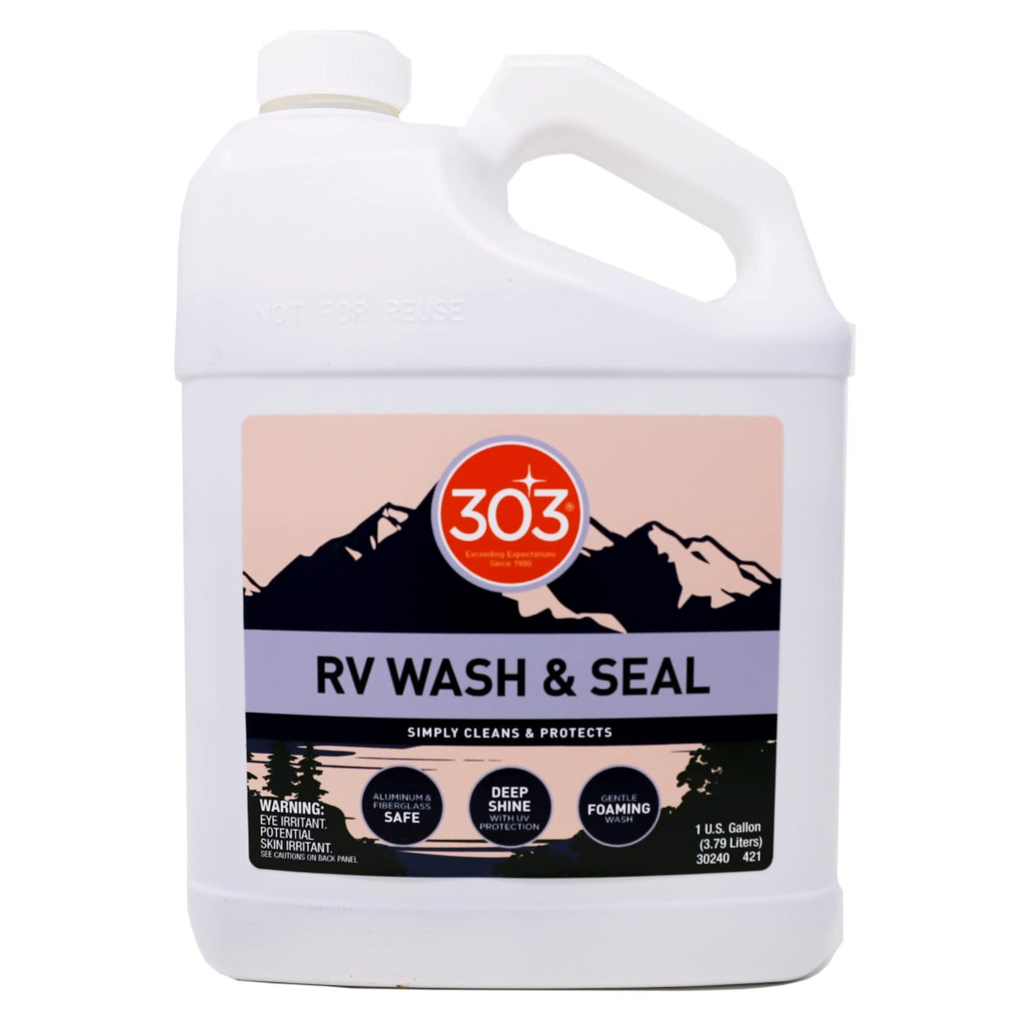 303 Products RV Wash & Seal - Clean, Streak-Free Finish, pH Neutral High Foaming Formula, Provides A Deep Gloss Finish on RVs, Campers and more- 1 gal