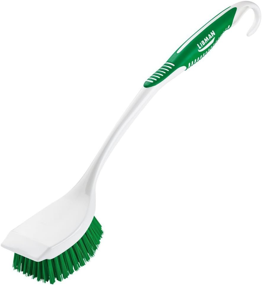 Myriad Bundles Libman Premium Reusable Latex Gloves (Two Pairs) - With Grout, Power, and Long Handled Scrub Brushes