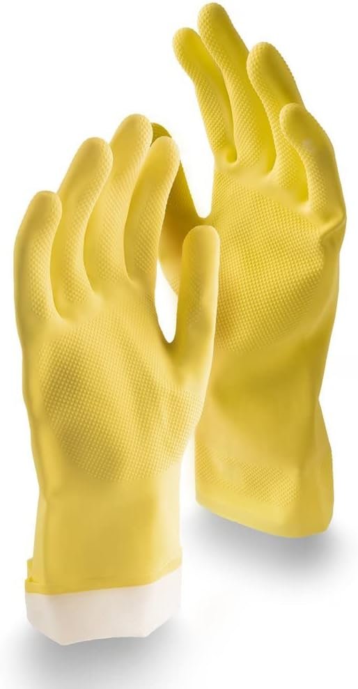 Myriad Bundles Libman All-Purpose Reusable Latex Gloves (Two Pairs) - With Grout, Power, and Long Handled Scrub Brushes