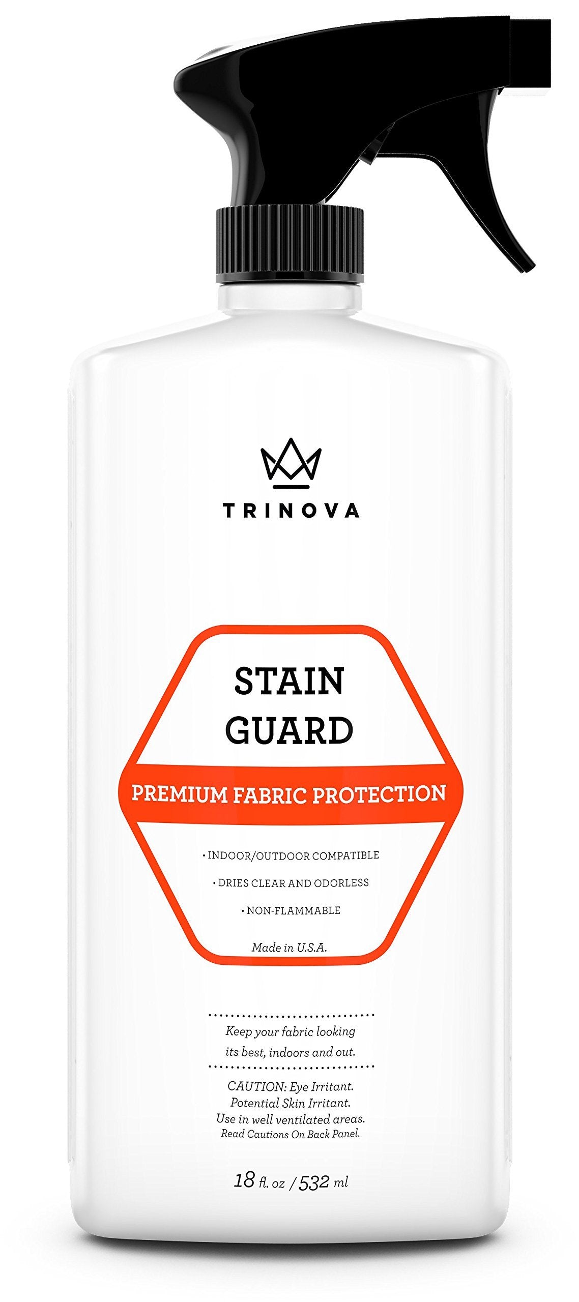 TriNova Non-Aerosol Stain Guard - Fabric Protection Spray for Upholstery, Carpet, Rugs and More to protect from liquid stains